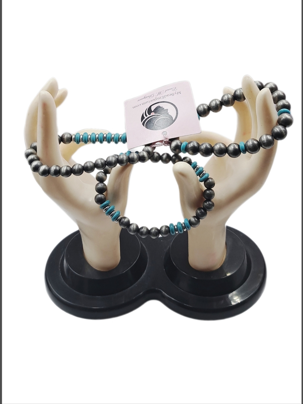 Triple Strands Blue, Gray, & Silver Bracelets By My Bead Emporium NWT